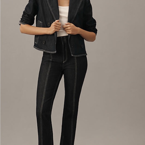 Maeve Downtown Date High-Rise Straight-Leg Jeans dark indigo womens 29 nwt